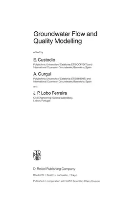 Custodio / Gurgui / Ferreira |  Groundwater Flow and Quality Modelling | Buch |  Sack Fachmedien
