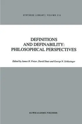 Fetzer / Shatz / Schlesinger | Definitions and Definability: Philosophical Perspectives | E-Book | sack.de