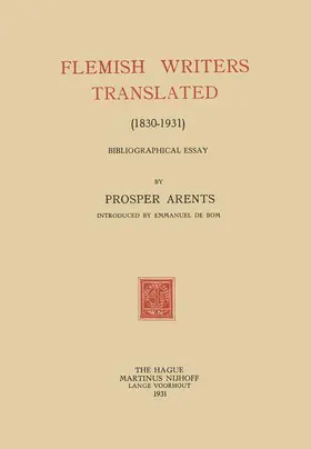 Arents / Bom |  Flemish Writers Translated (1830-1931) | Buch |  Sack Fachmedien