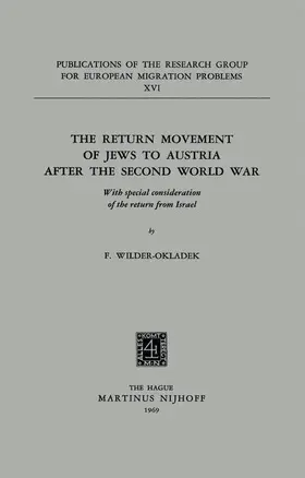 Wilder-Okladek |  The Return Movement of Jews to Austria after the Second World War | Buch |  Sack Fachmedien