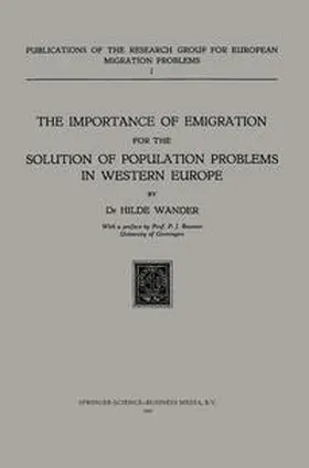 Wander |  The Importance of Emigration for the Solution of Population Problems in Western Europe | eBook | Sack Fachmedien