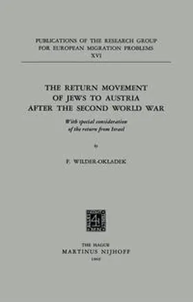 Wilder-Okladek |  The Return Movement of Jews to Austria after the Second World War | eBook | Sack Fachmedien