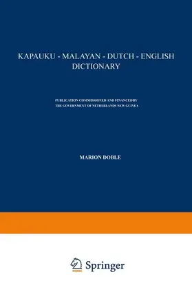 Doble |  Kapauku - Malayan - Dutch - English Dictionary | Buch |  Sack Fachmedien