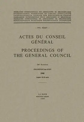 Randall / Thompson |  Actes du Conseil Général / Proceedings of the General Council | eBook | Sack Fachmedien
