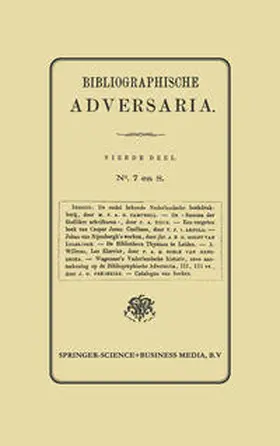 Nijhoff |  Bibliographische Adversaria | eBook | Sack Fachmedien