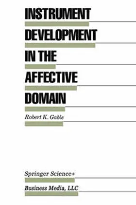 Gable |  Instrument Development in the Affective Domain | eBook | Sack Fachmedien