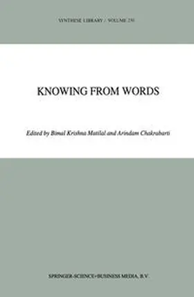 Matilal / Chakrabarti | Knowing from Words | E-Book | sack.de