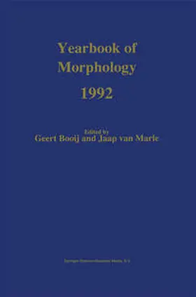 Booij / van Marle |  Yearbook of Morphology 1992 | eBook | Sack Fachmedien