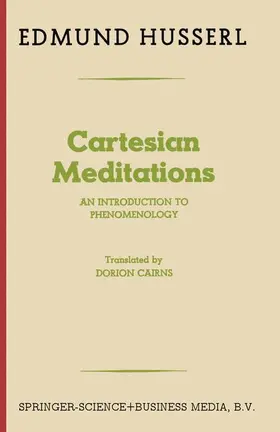 Husserl |  Cartesian Meditations | Buch |  Sack Fachmedien