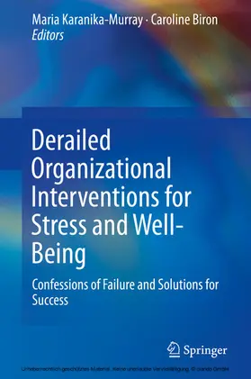 Karanika-Murray / Biron | Derailed Organizational Interventions for Stress and Well-Being | E-Book | sack.de