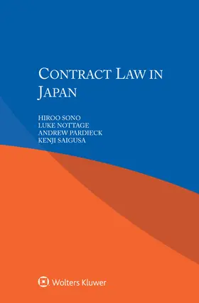 Sono / Nottage / Pardieck | Contract Law in Japan | Buch | 978-94-035-0741-5 | sack.de