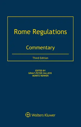 Calliess / Renner |  Rome Regulations | Buch |  Sack Fachmedien