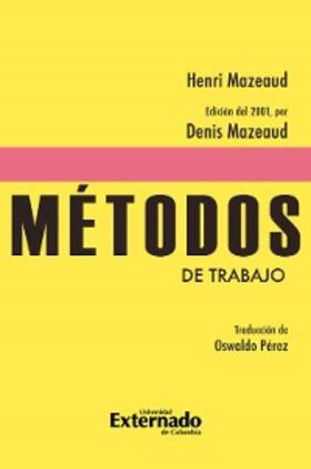 Mazeaud |  Métodos de trabajo. méthodes de travail. traducción | eBook | Sack Fachmedien