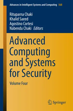 Chaki / Saeed / Cortesi |  Advanced Computing and Systems for Security | eBook | Sack Fachmedien