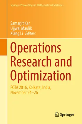 Kar / Maulik / Li | Operations Research and Optimization | E-Book | sack.de