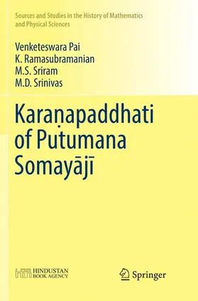 Pai / Srinivas / Ramasubramanian |  Kara¿apaddhati of Putumana Somay¿j¿ | Buch |  Sack Fachmedien