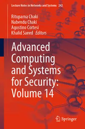 Chaki / Cortesi / Saeed | Advanced Computing and Systems for Security: Volume 14 | E-Book | sack.de