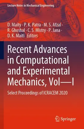 Maity / Patra / Afzal |  Recent Advances in Computational and Experimental Mechanics, Vol-I | Buch |  Sack Fachmedien