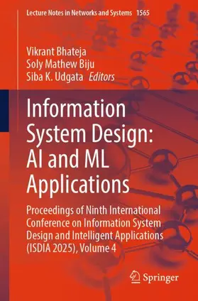 Bhateja / Biju / Udgata |  Information System Design: AI and ML Applications | Buch |  Sack Fachmedien