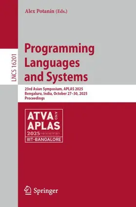 Potanin |  Programming Languages and Systems | Buch |  Sack Fachmedien