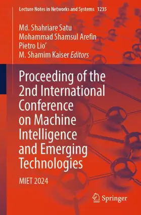 Satu / Shamsul Arefin / Lio' |  Proceeding of the 2nd International Conference on Machine Intelligence and Emerging Technologies | Buch |  Sack Fachmedien