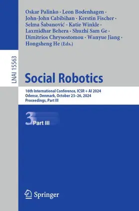 Palinko / Jiang / Bodenhagen |  Social Robotics | Buch |  Sack Fachmedien