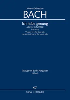 Bach / Leisinger |  Ich habe genung (Klavierauszug) | Buch |  Sack Fachmedien