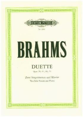Brahms |  Duette op. 20, 61, 66, 75 | Buch |  Sack Fachmedien