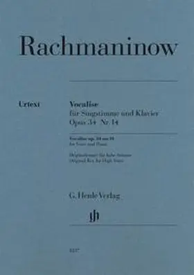 Rachmaninow / Rahmer |  Vocalise op. 34 no. 14 for Voice and Piano | Buch |  Sack Fachmedien