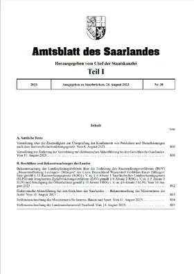 Amtsblatt des Saarlandes | Satzweiss | Zeitschrift | sack.de